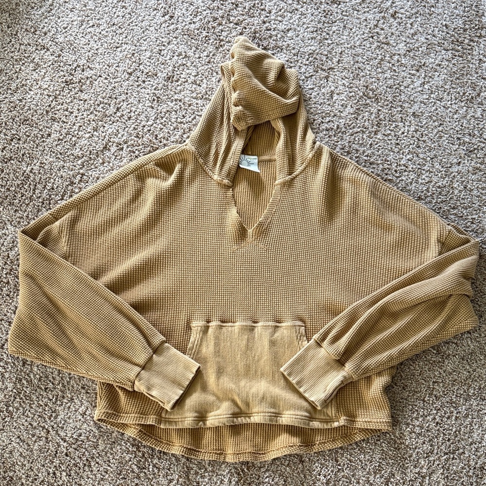 Aerie Tan V-Neck Women's Hoodie